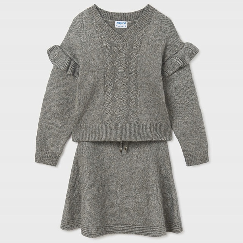 Size 16 Girls Mayoral Charcoal Knit Kids Set